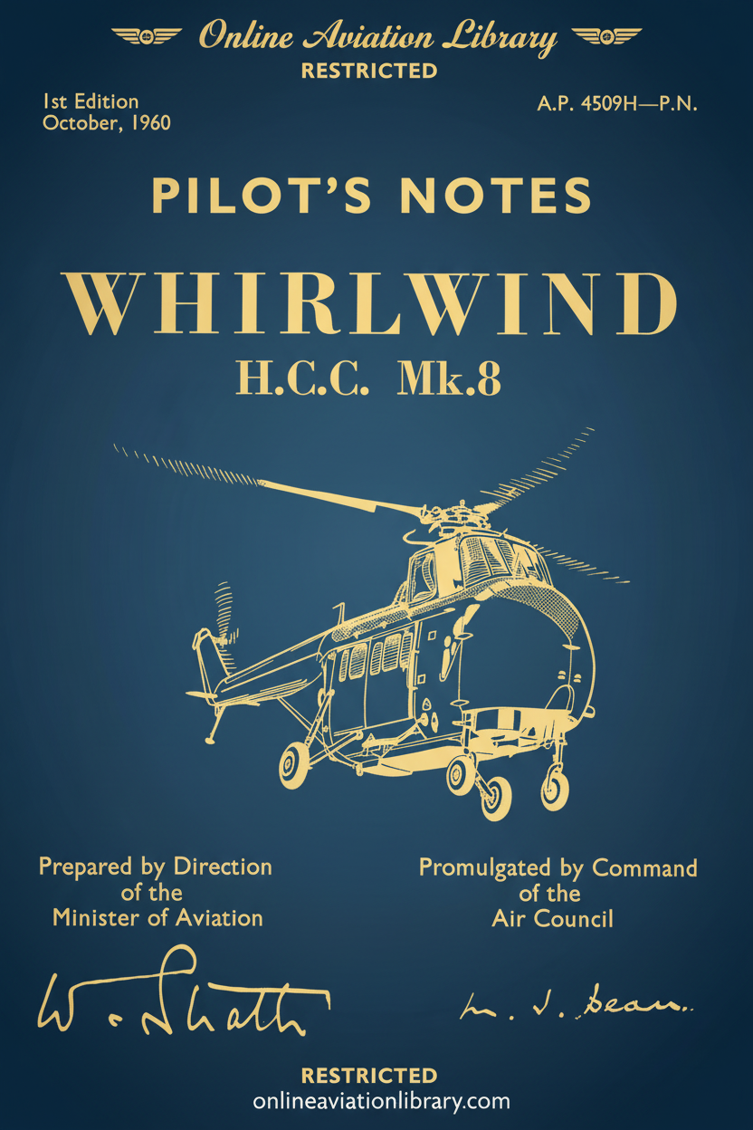 Westland Whirlwind HCC Mk.8 Pilot's Notes Cover