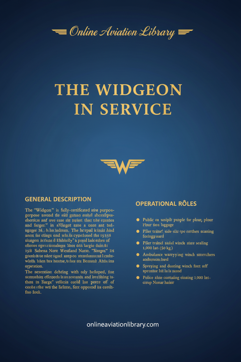 Westland Widgeon in Service Cover