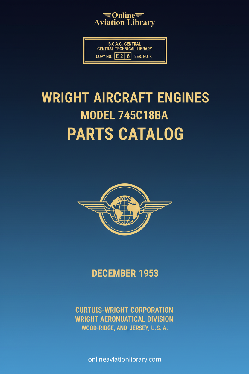 Wright 745C18BA Parts Catalog Cover Page