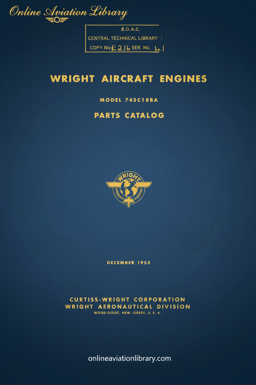 Wright 745C18BA Parts Catalog Cover Page