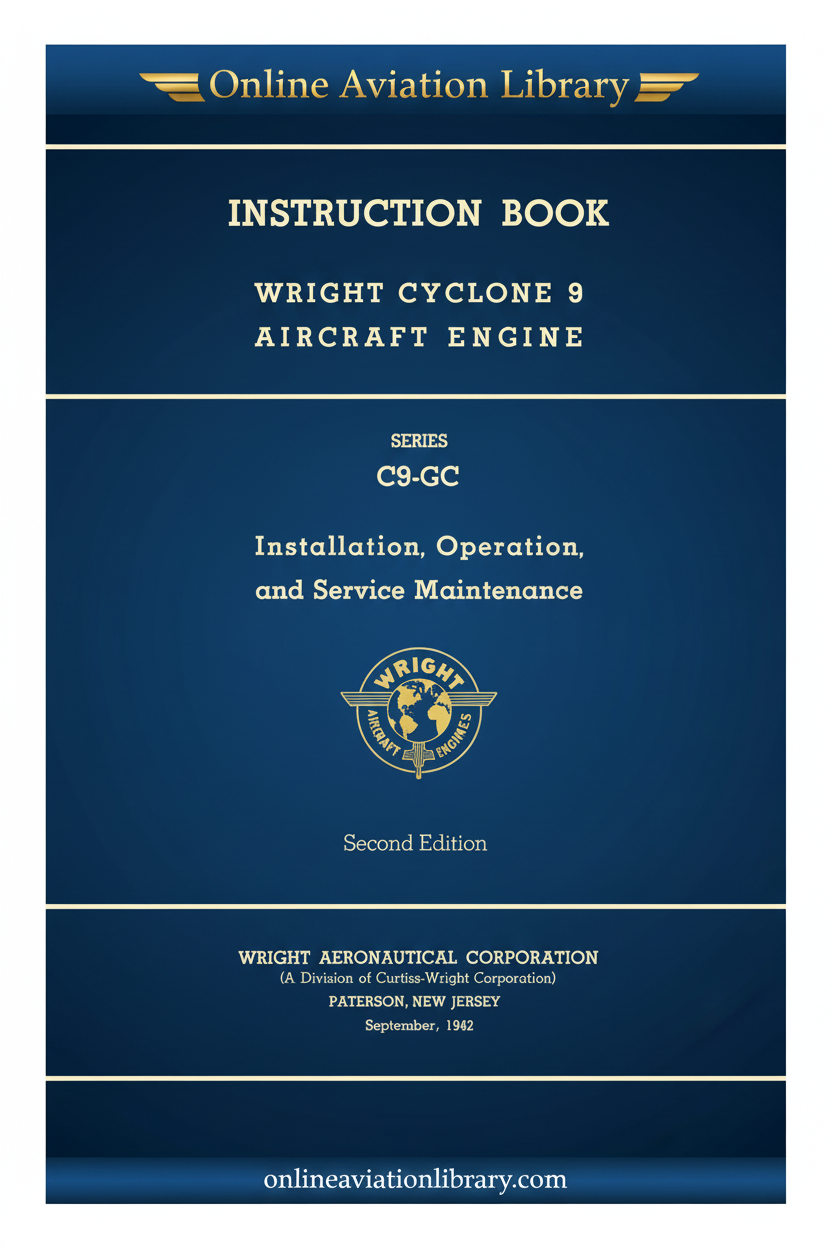 Wright Cyclone 9 C9-GC Instruction Book Cover
