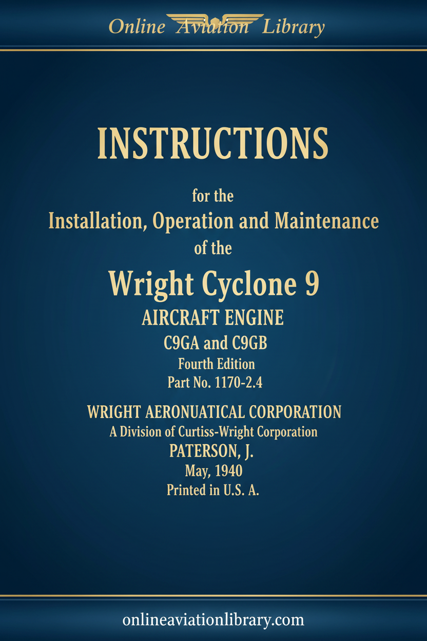 Wright Cyclone 9 C9GA C9GB IOM Manual Cover