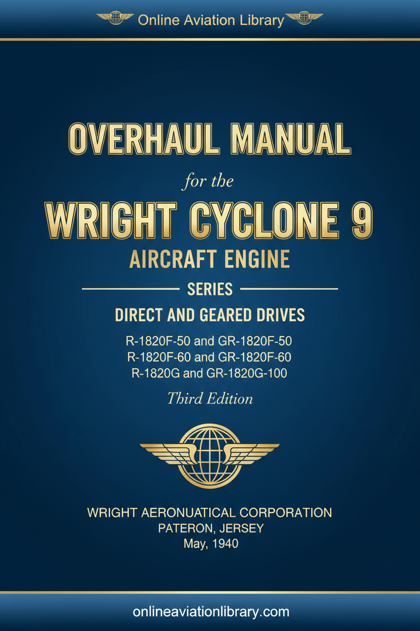 Wright Cyclone 9 F-G Series Overhaul Manual Cover
