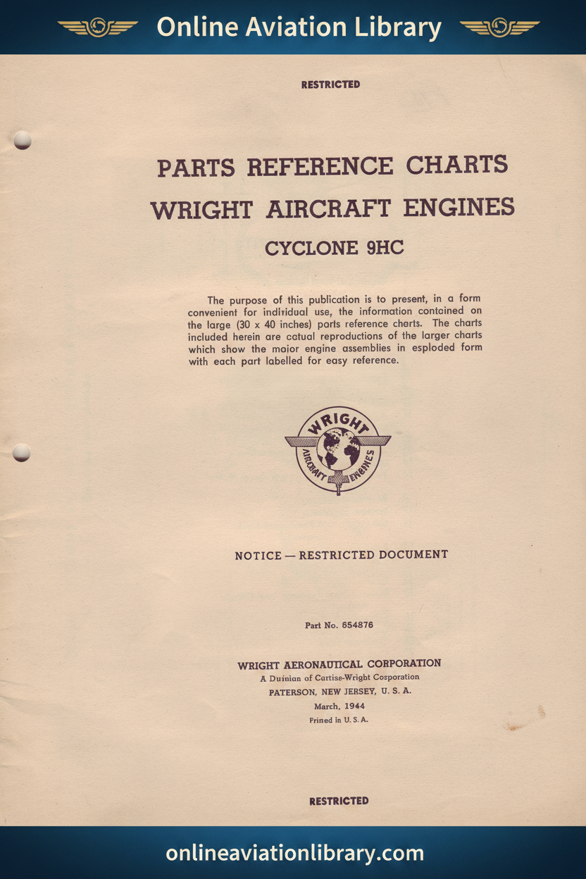 Wright Cyclone 9HC Parts Reference Charts Cover