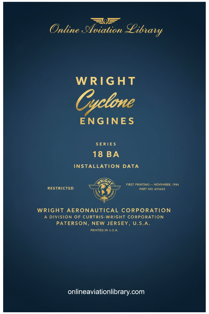 Wright Cyclone Engines 18BA Manual Cover