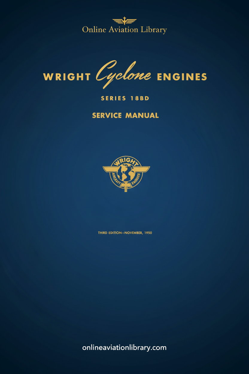Wright Cyclone Engines 18BD Service Manual Cover
