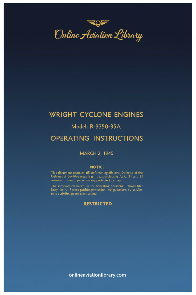 Wright Cyclone Engines Manual Cover