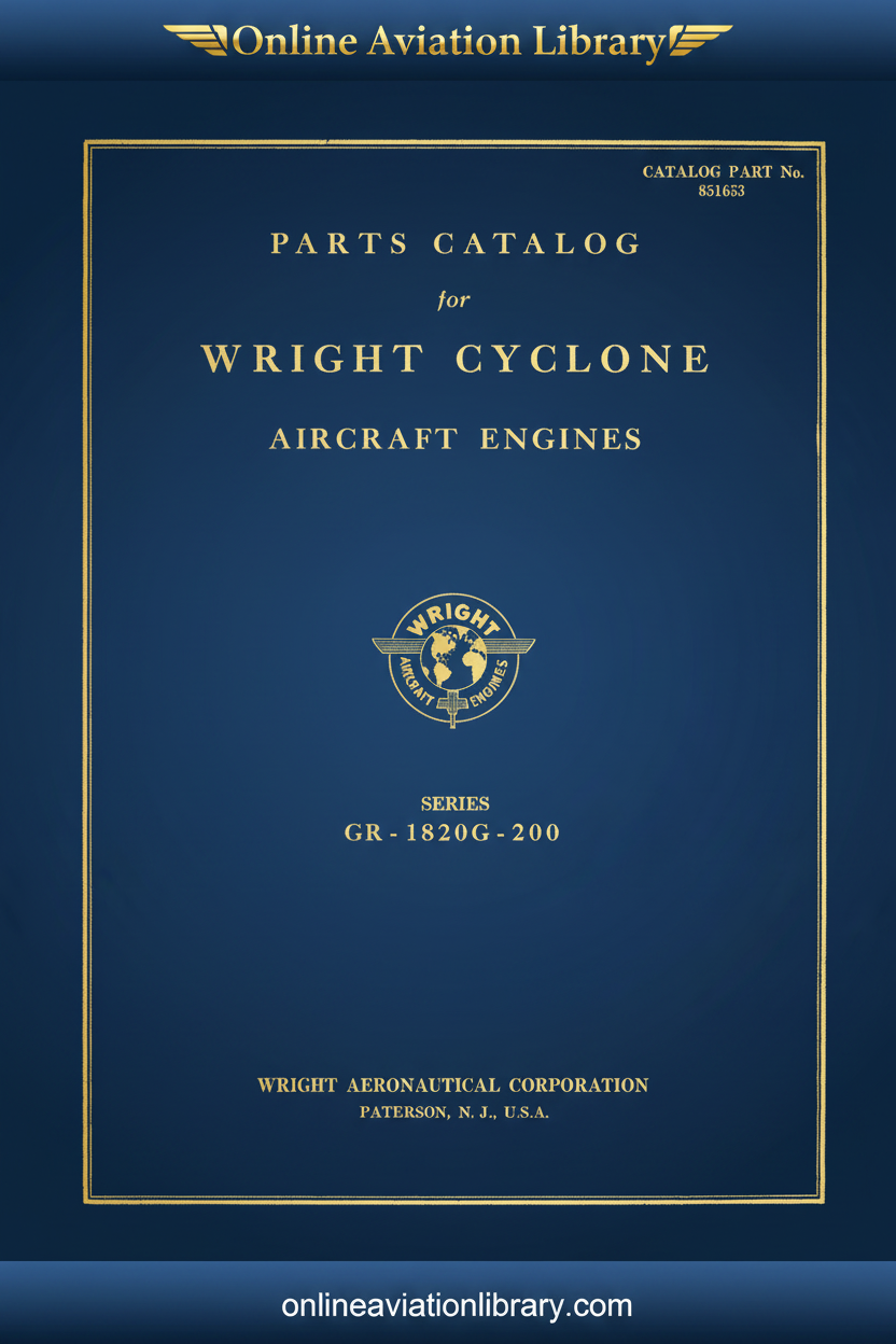 Wright Cyclone GR-1820G-200 Parts Catalog Cover