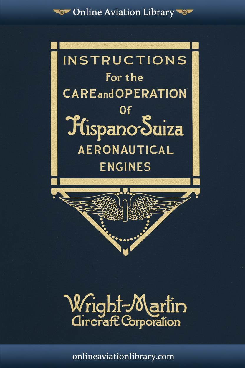 Wright-Martin — Instructions for Care and Operation of Hispano-Suiza Aeronautical Engines