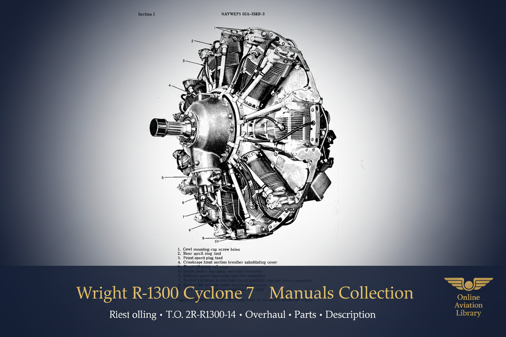 Wright R-1300 Cyclone 7 Technical Diagram Banner
