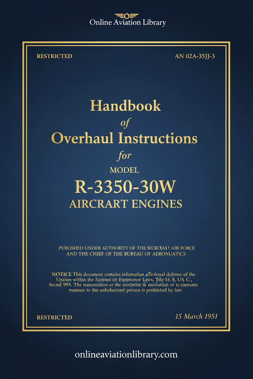 Wright R-3350-30W Handbook of Overhaul Instructions Cover Page