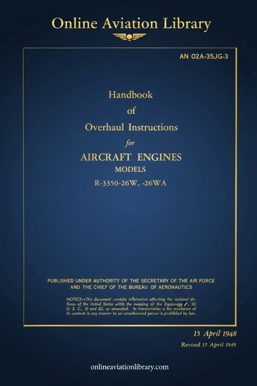 Wright R-3350 Handbook of Overhaul Instructions Cover Page