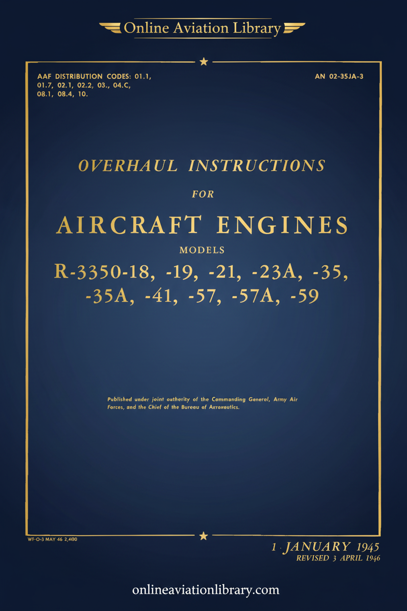 Wright R-3350 Overhaul Instructions Cover Page