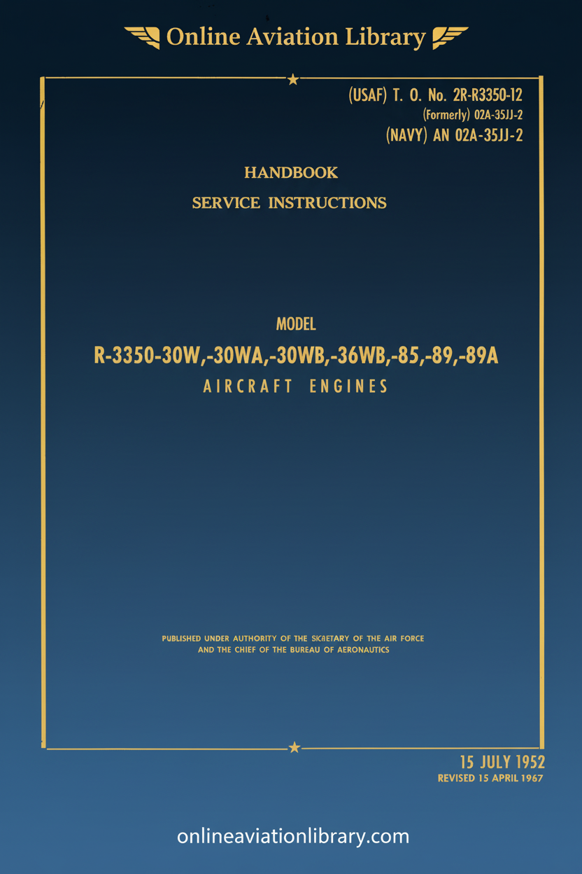 Wright R-3350 Service Instructions Cover Page