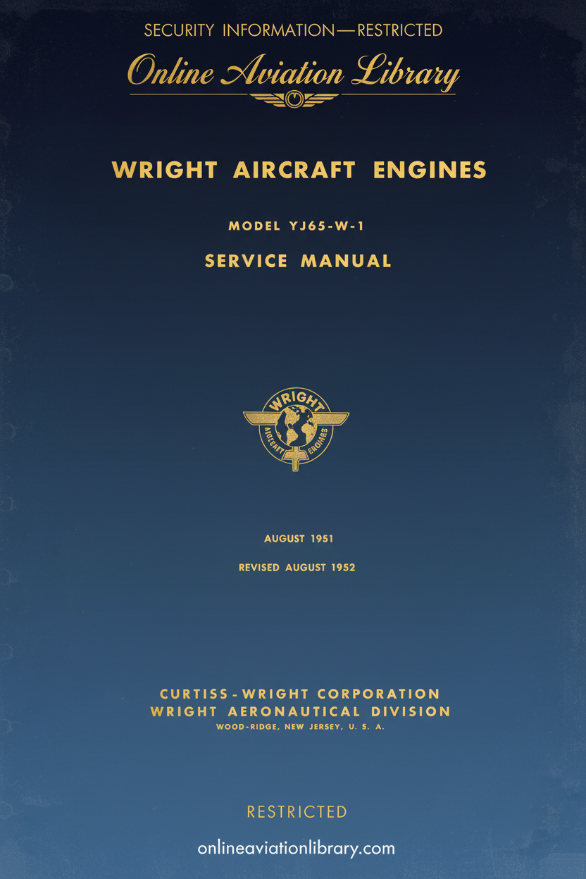 Wright YJ65-W-1 Service Manual Cover Page