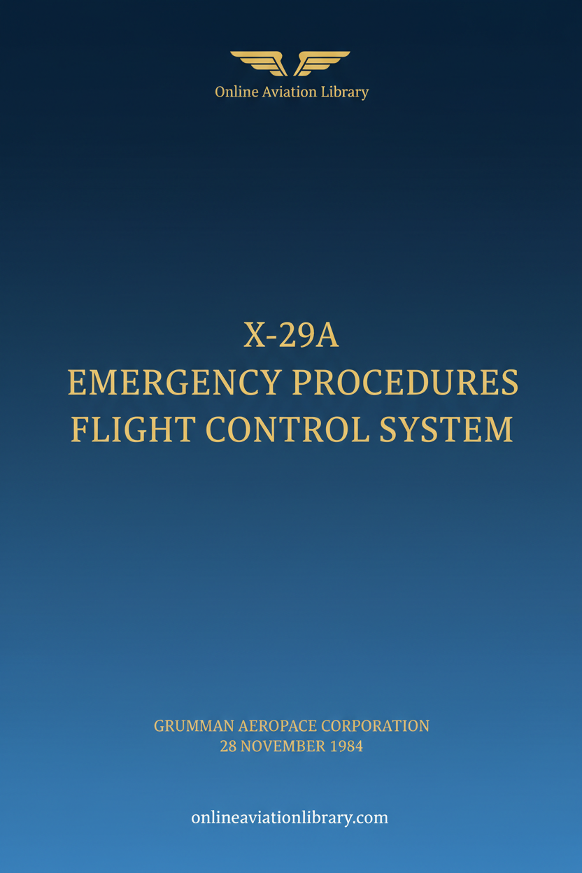 X-29A Emergency Procedures Flight Control System Standard Cover Page