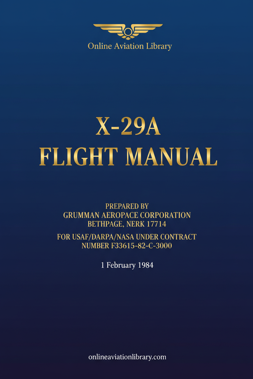X-29A Flight Manual Standard Cover Page