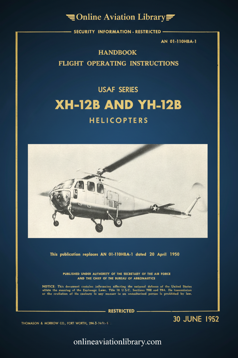 XH-12B and YH-12B Flight Operating Instructions Cover Page