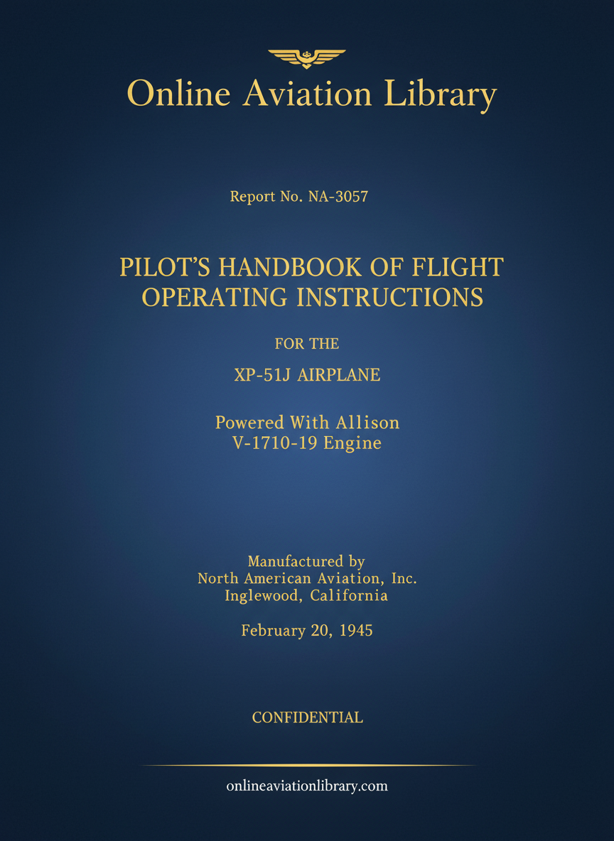 XP-51J Pilot's Handbook Cover Page