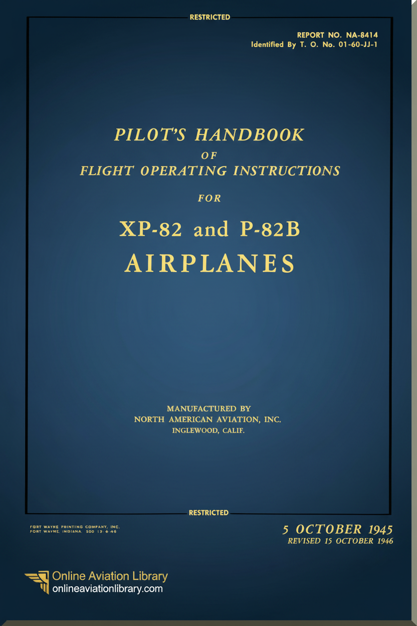 XP-82 P-82B Manual Cover Page