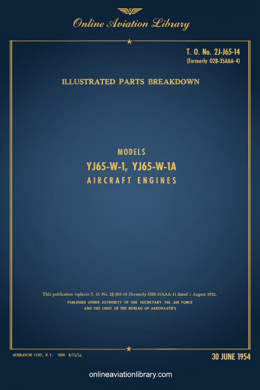 YJ65-W-1, YJ65-W-1A Illustrated Parts Breakdown Cover Page