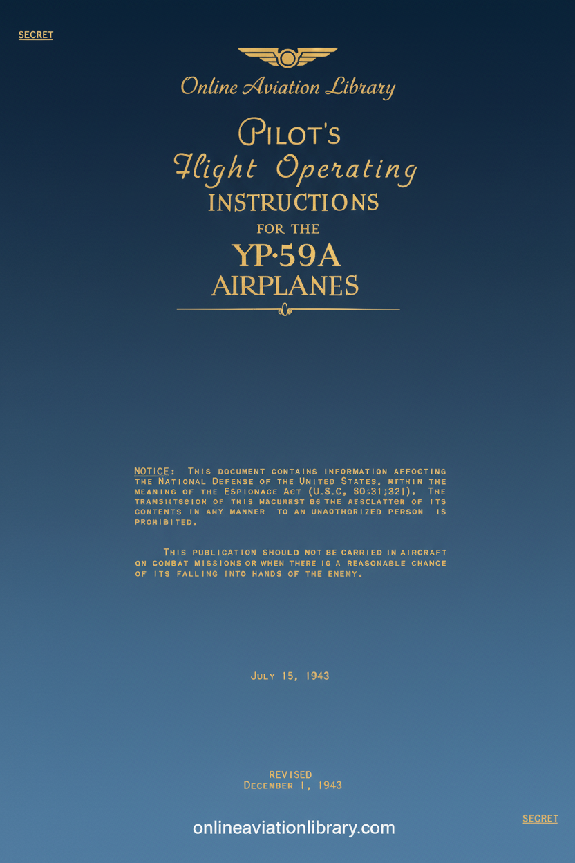 YP-59A Manual Cover Page